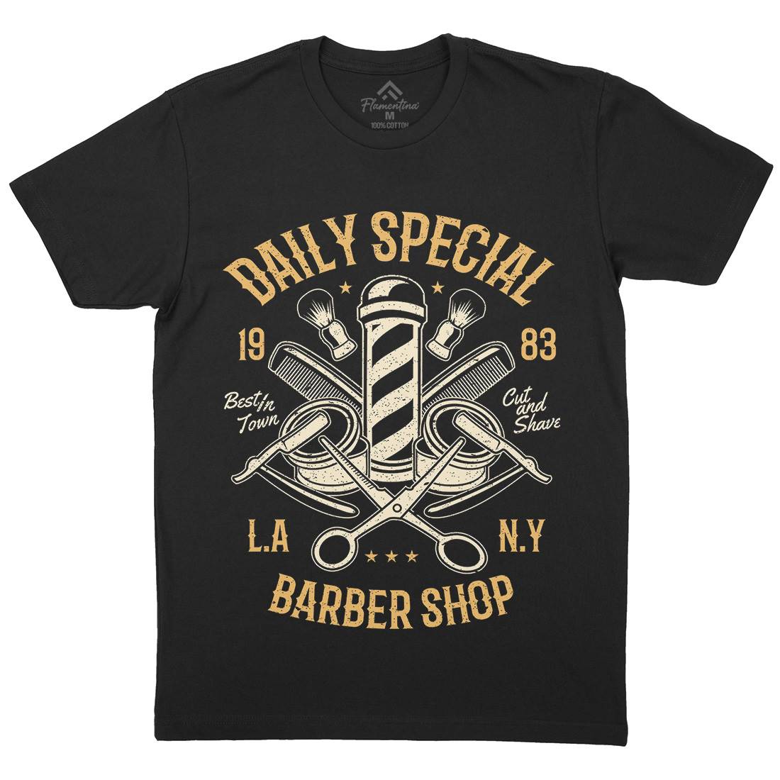 Daily Special Shop Mens Crew Neck T-Shirt Barber A041