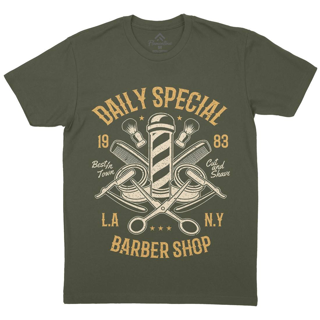 Daily Special Shop Mens Organic Crew Neck T-Shirt Barber A041