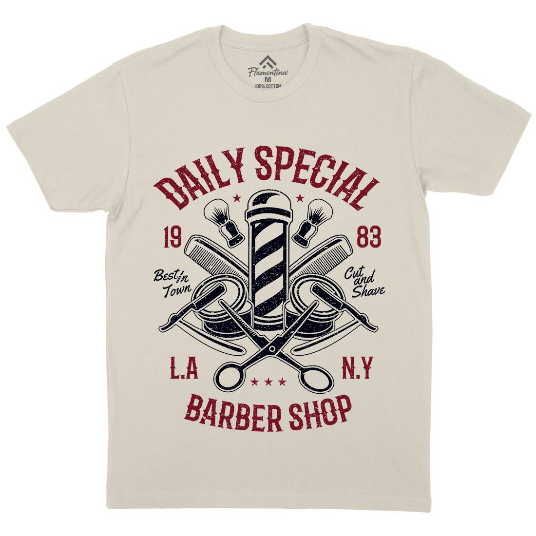Daily Special Shop Mens Organic Crew Neck T-Shirt Barber A041