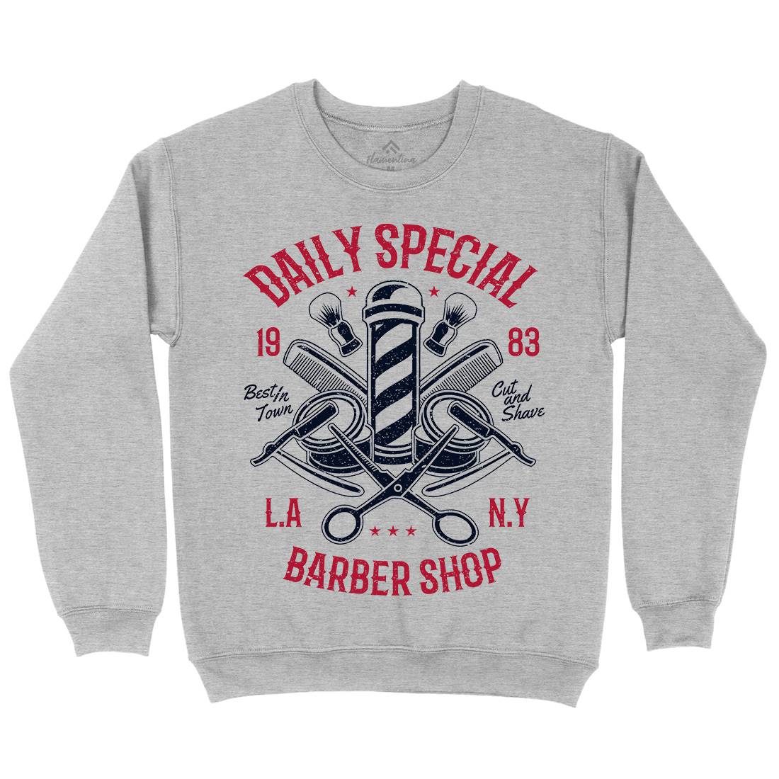Daily Special Shop Mens Crew Neck Sweatshirt Barber A041