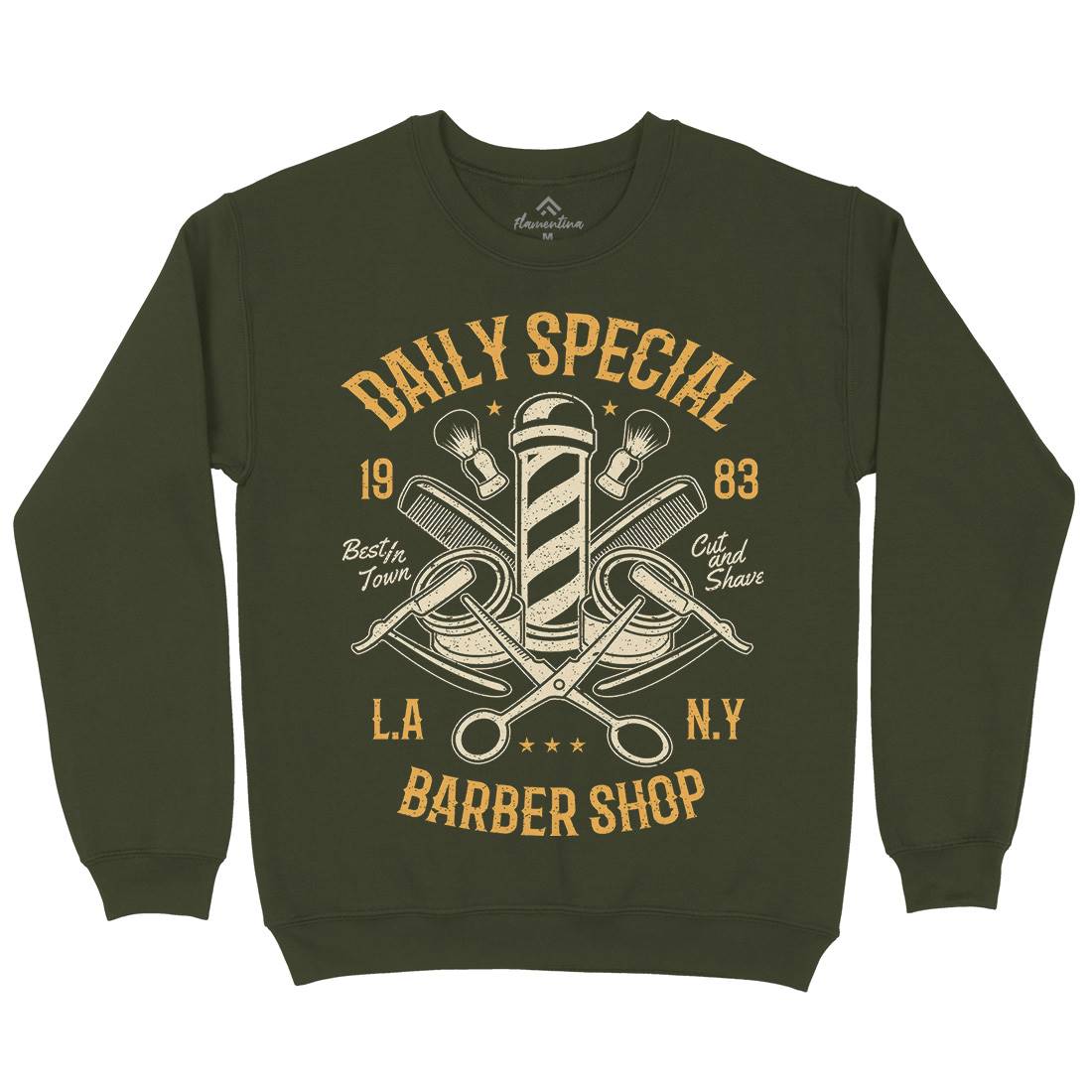 Daily Special Shop Mens Crew Neck Sweatshirt Barber A041