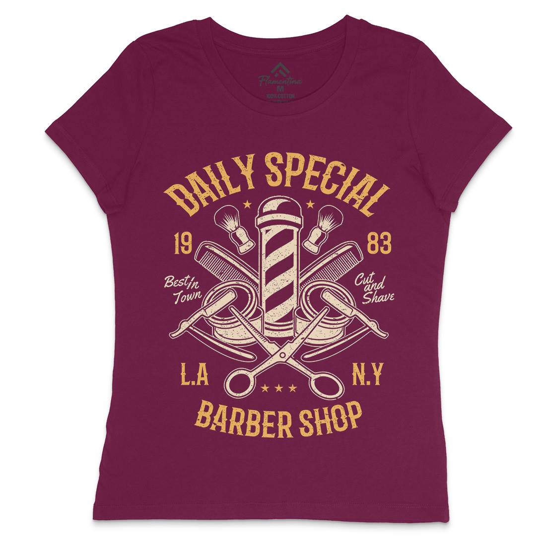 Daily Special Shop Womens Crew Neck T-Shirt Barber A041