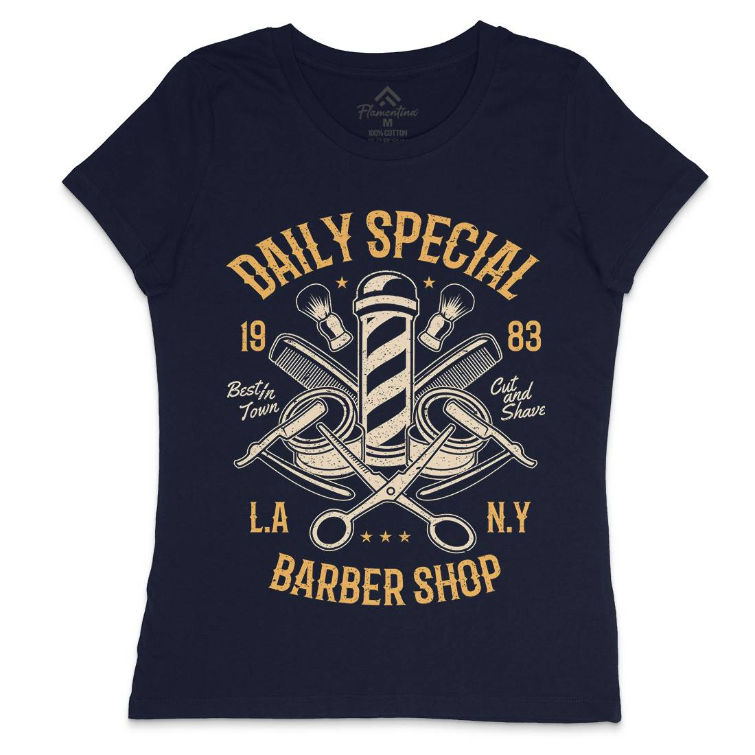 Daily Special Shop Womens Crew Neck T-Shirt Barber A041