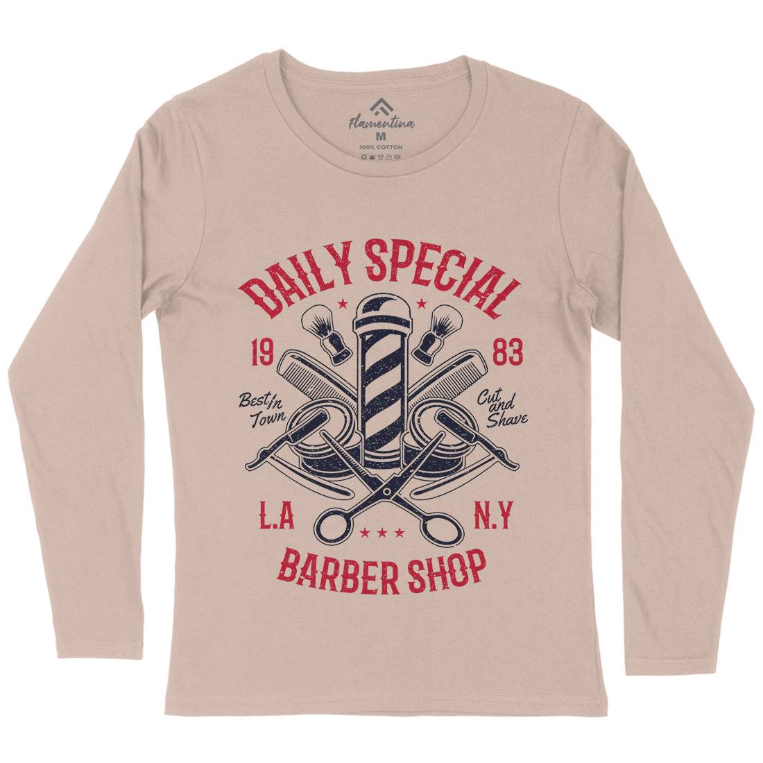 Daily Special Shop Womens Long Sleeve T-Shirt Barber A041