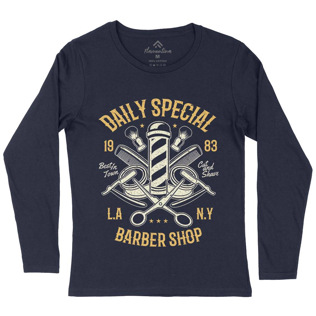 Daily Special Shop Womens Long Sleeve T-Shirt Barber A041