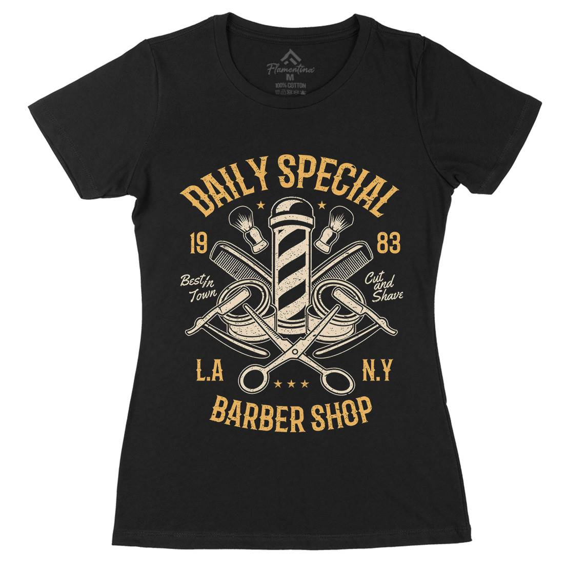 Daily Special Shop Womens Organic Crew Neck T-Shirt Barber A041