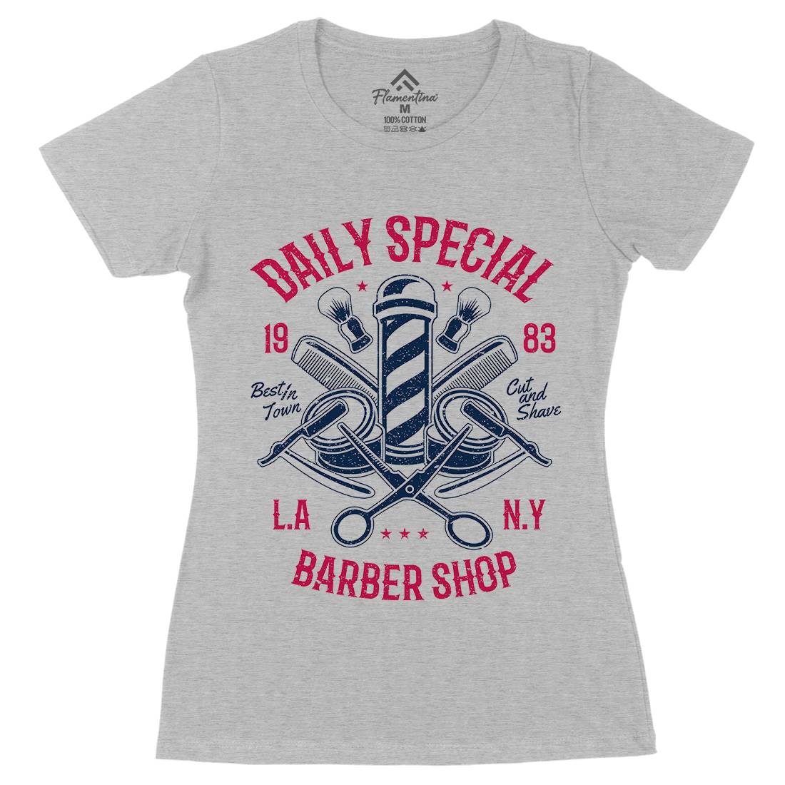 Daily Special Shop Womens Organic Crew Neck T-Shirt Barber A041