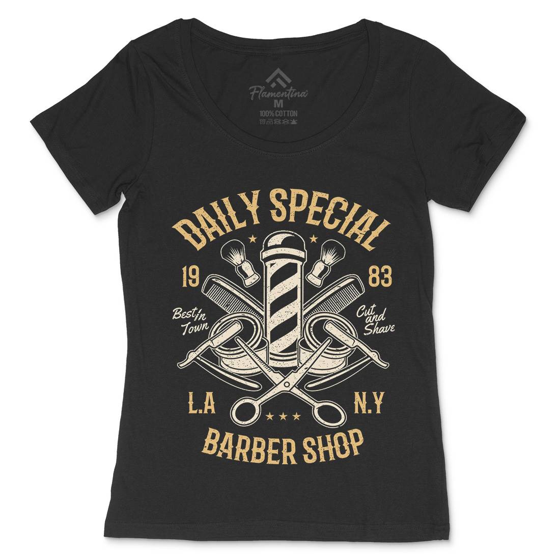 Daily Special Shop Womens Scoop Neck T-Shirt Barber A041