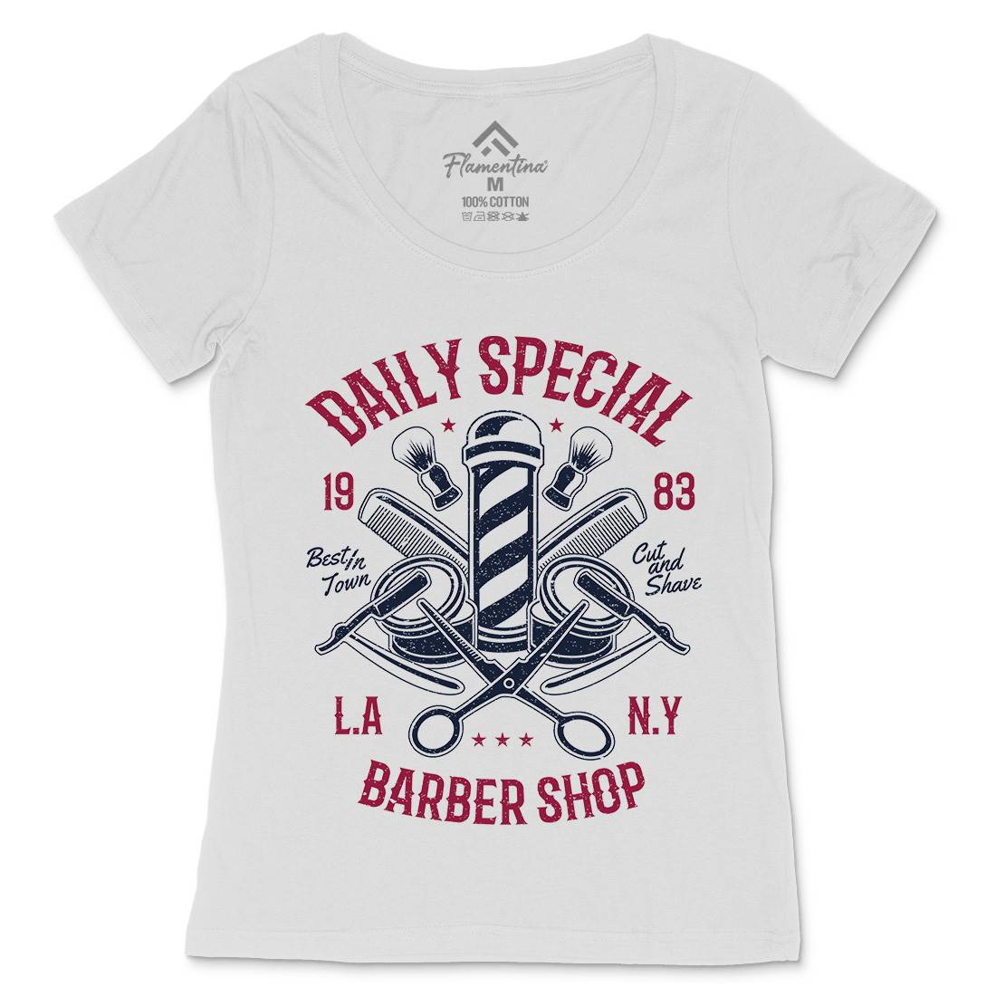 Daily Special Shop Womens Scoop Neck T-Shirt Barber A041