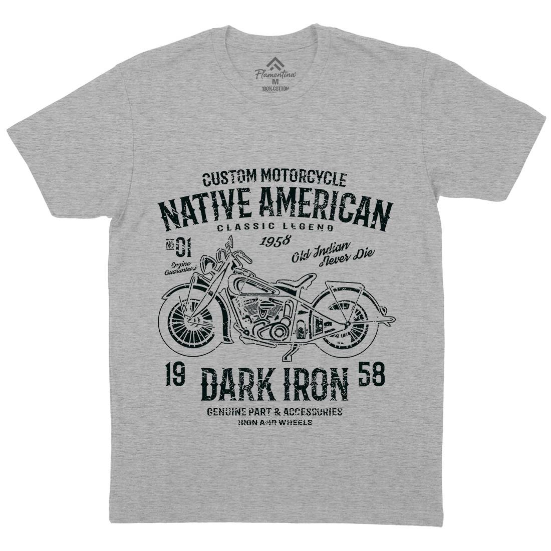 Dark Iron Mens Organic Crew Neck T-Shirt Motorcycles A042
