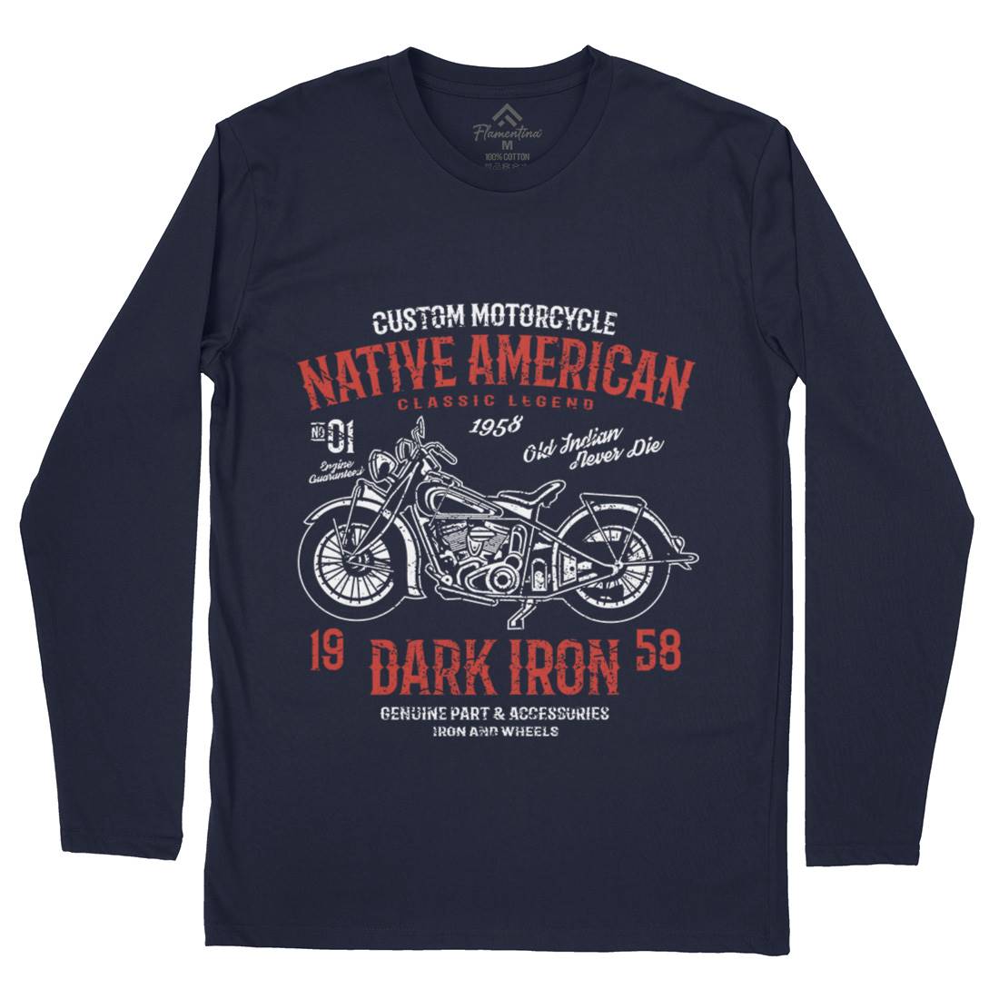 Dark Iron Mens Long Sleeve T-Shirt Motorcycles A042