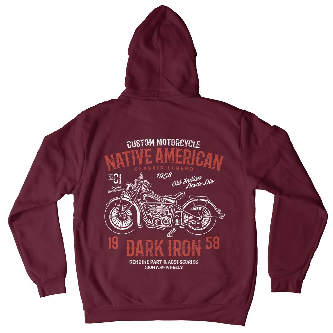 Dark Iron Mens Hoodie With Pocket Motorcycles A042