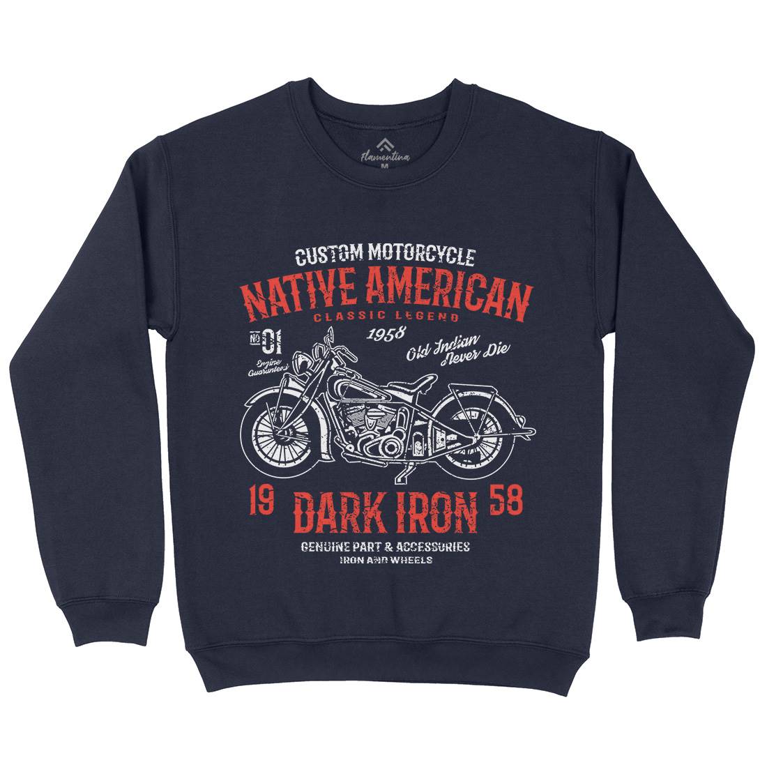 Dark Iron Mens Crew Neck Sweatshirt Motorcycles A042