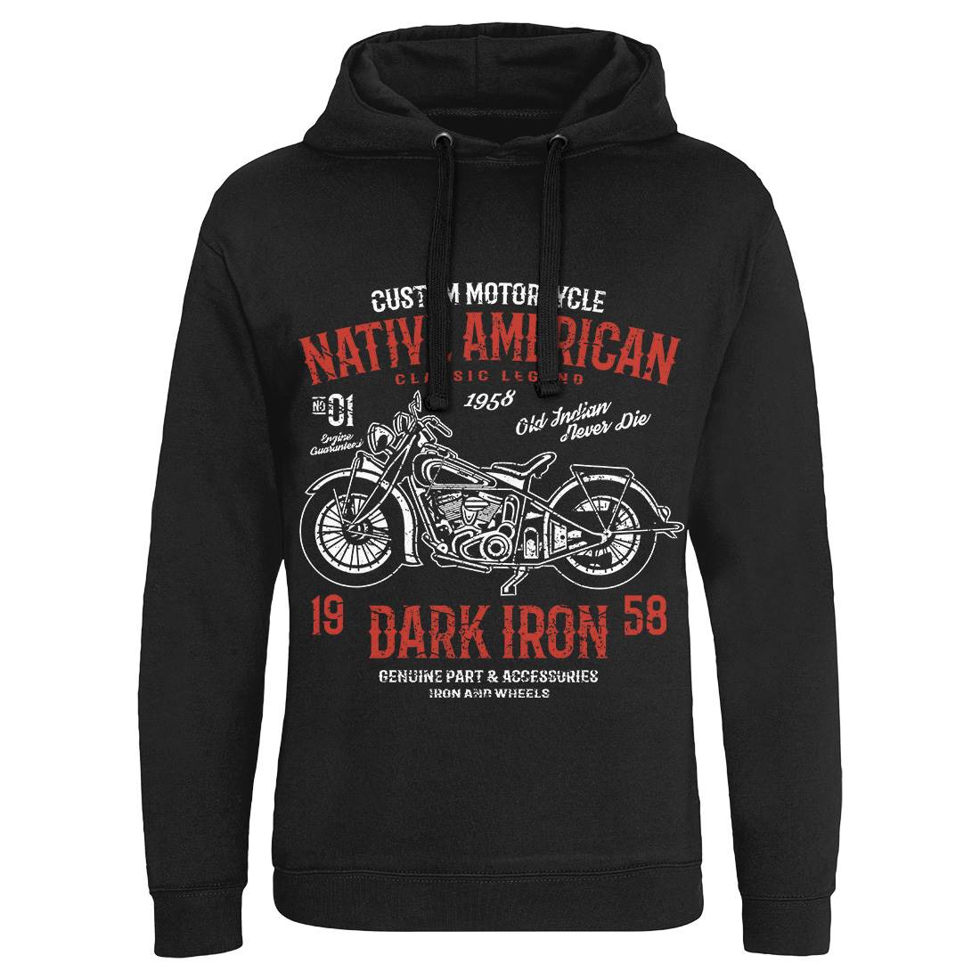 Dark Iron Mens Hoodie Without Pocket Motorcycles A042