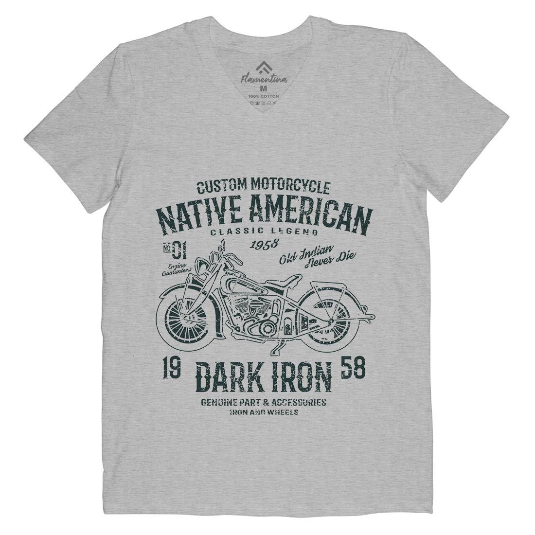 Dark Iron Mens V-Neck T-Shirt Motorcycles A042