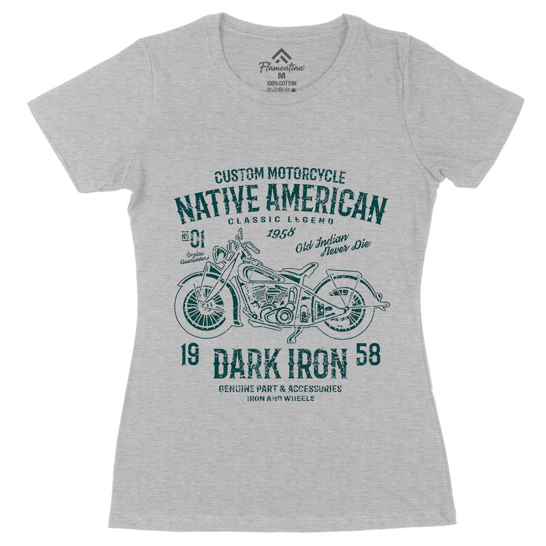 Dark Iron Womens Organic Crew Neck T-Shirt Motorcycles A042