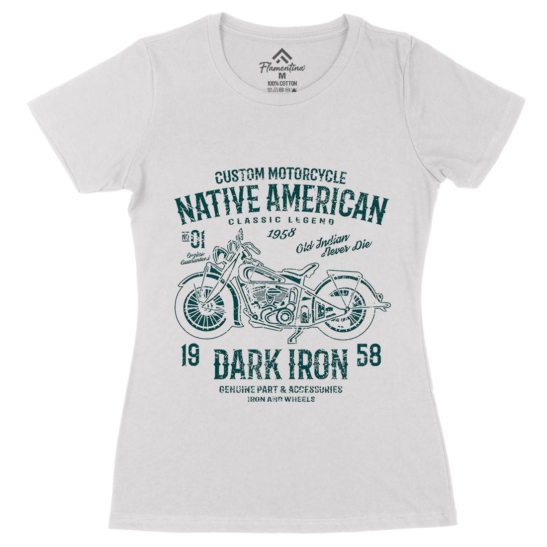 Dark Iron Womens Organic Crew Neck T-Shirt Motorcycles A042