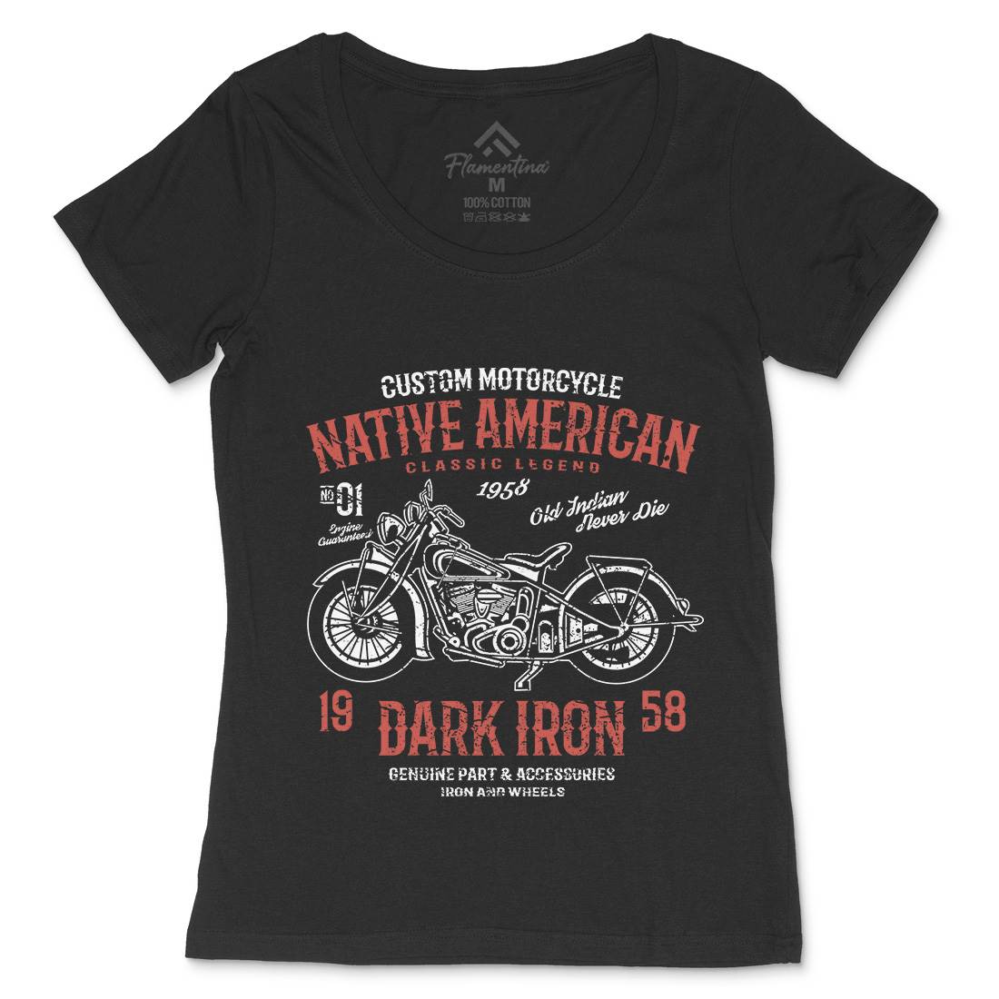 Dark Iron Womens Scoop Neck T-Shirt Motorcycles A042