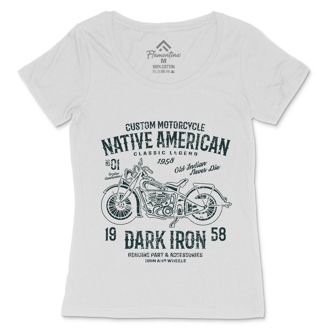 Dark Iron Womens Scoop Neck T-Shirt Motorcycles A042