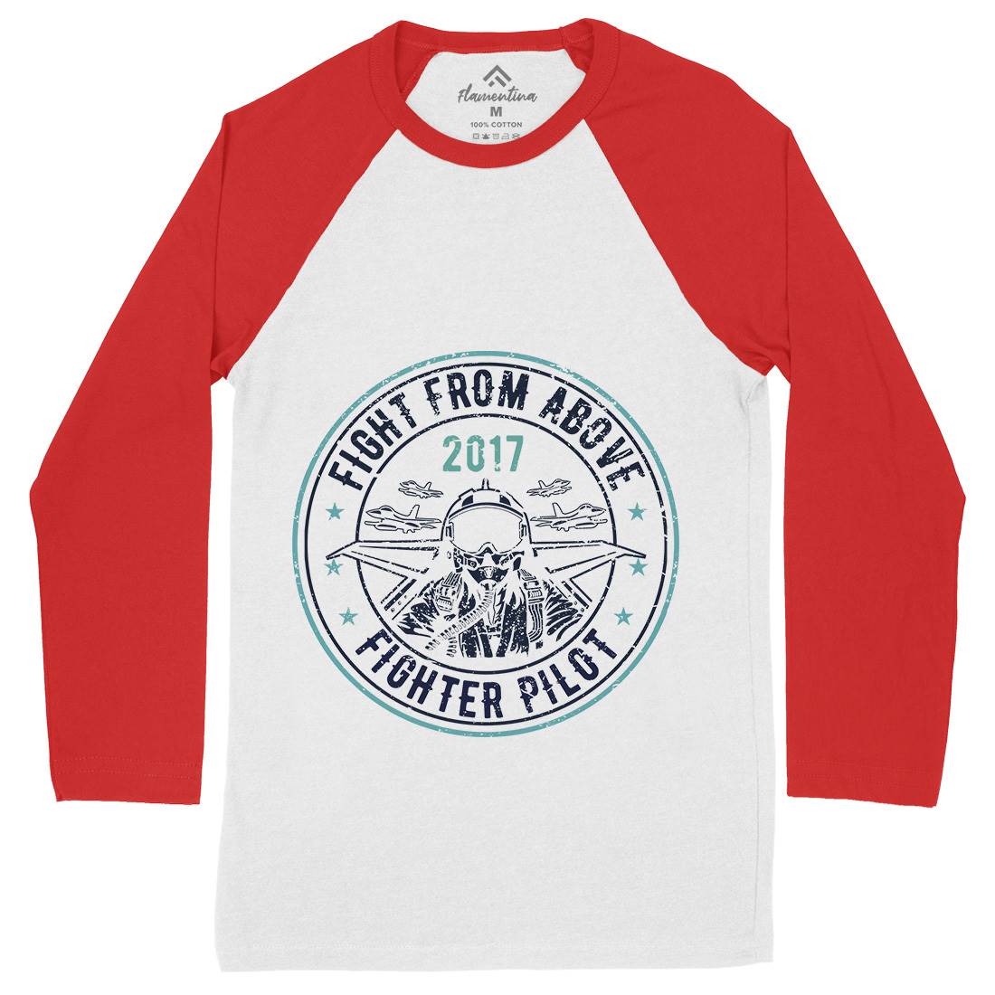 Death From Above Mens Long Sleeve Baseball T-Shirt Army A043