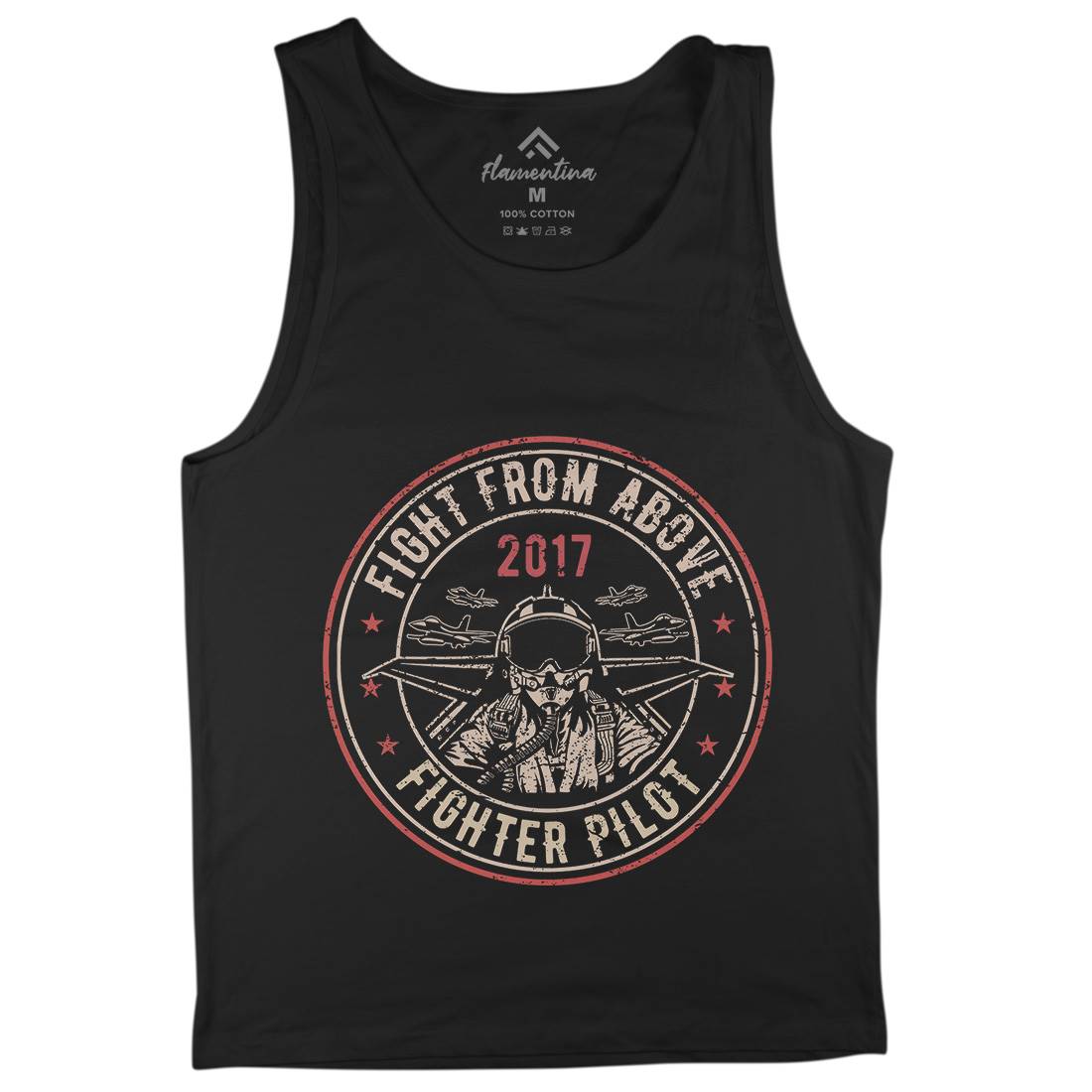 Death From Above Mens Tank Top Vest Army A043
