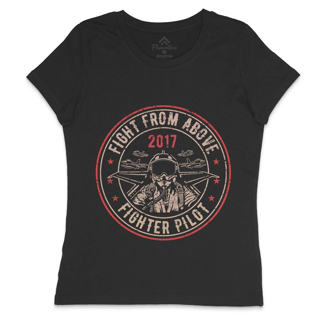 Death From Above Womens Crew Neck T-Shirt Army A043