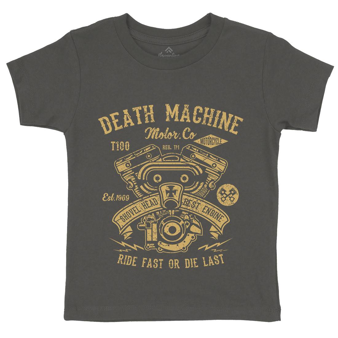 Death Machine Kids Organic Crew Neck T-Shirt Motorcycles A044