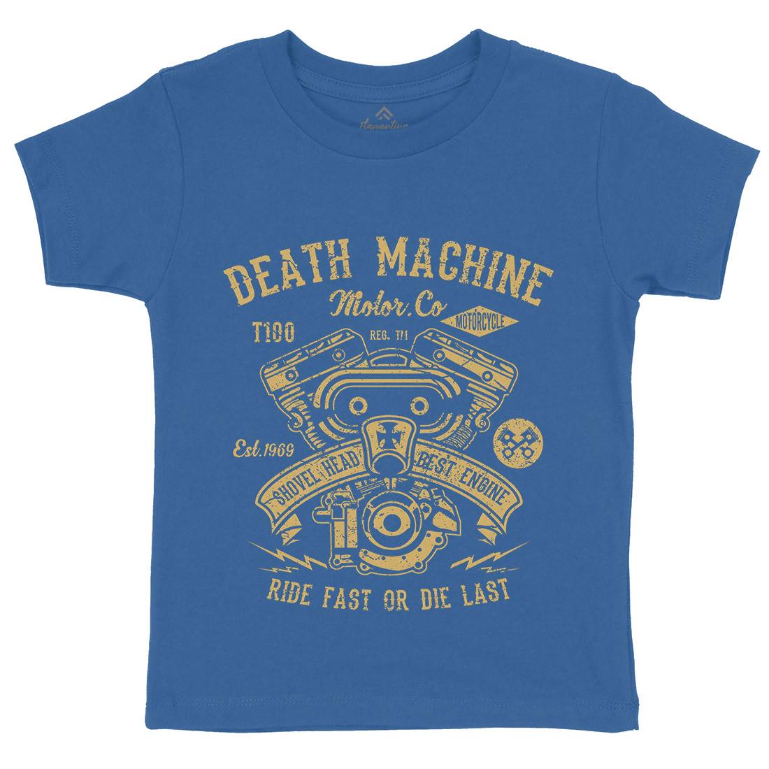 Death Machine Kids Crew Neck T-Shirt Motorcycles A044