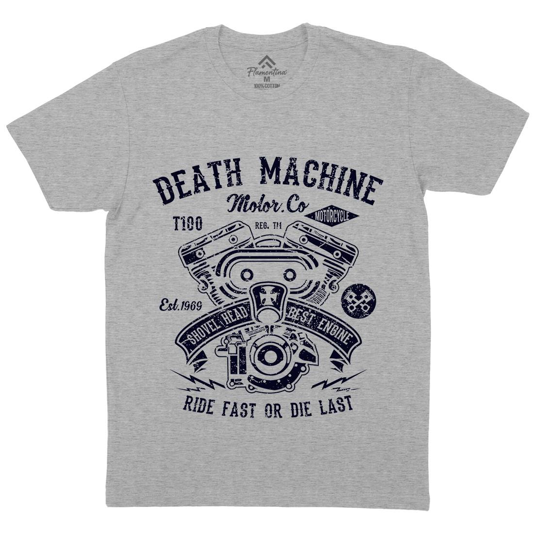 Death Machine Mens Crew Neck T-Shirt Motorcycles A044