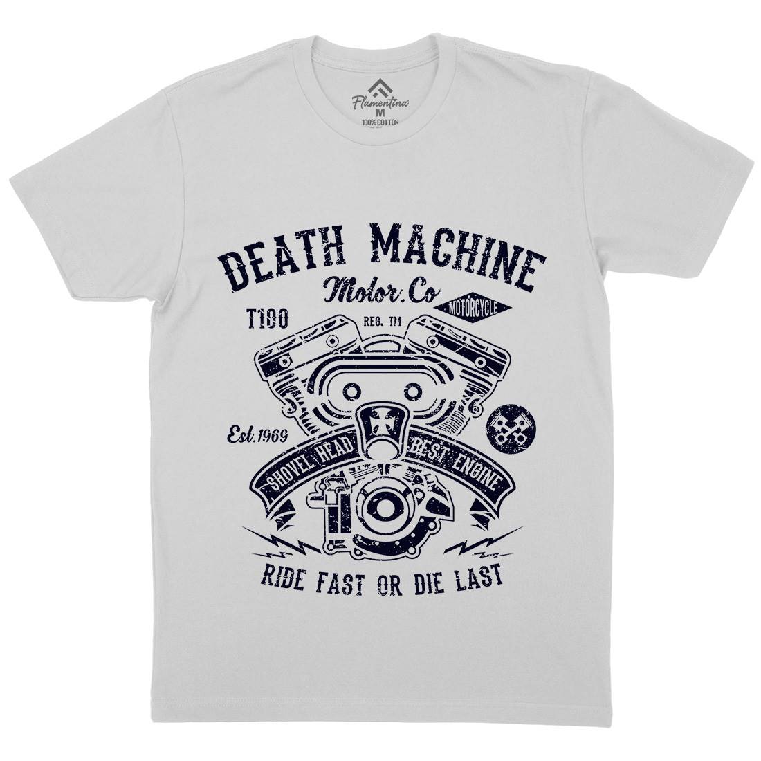 Death Machine Mens Crew Neck T-Shirt Motorcycles A044