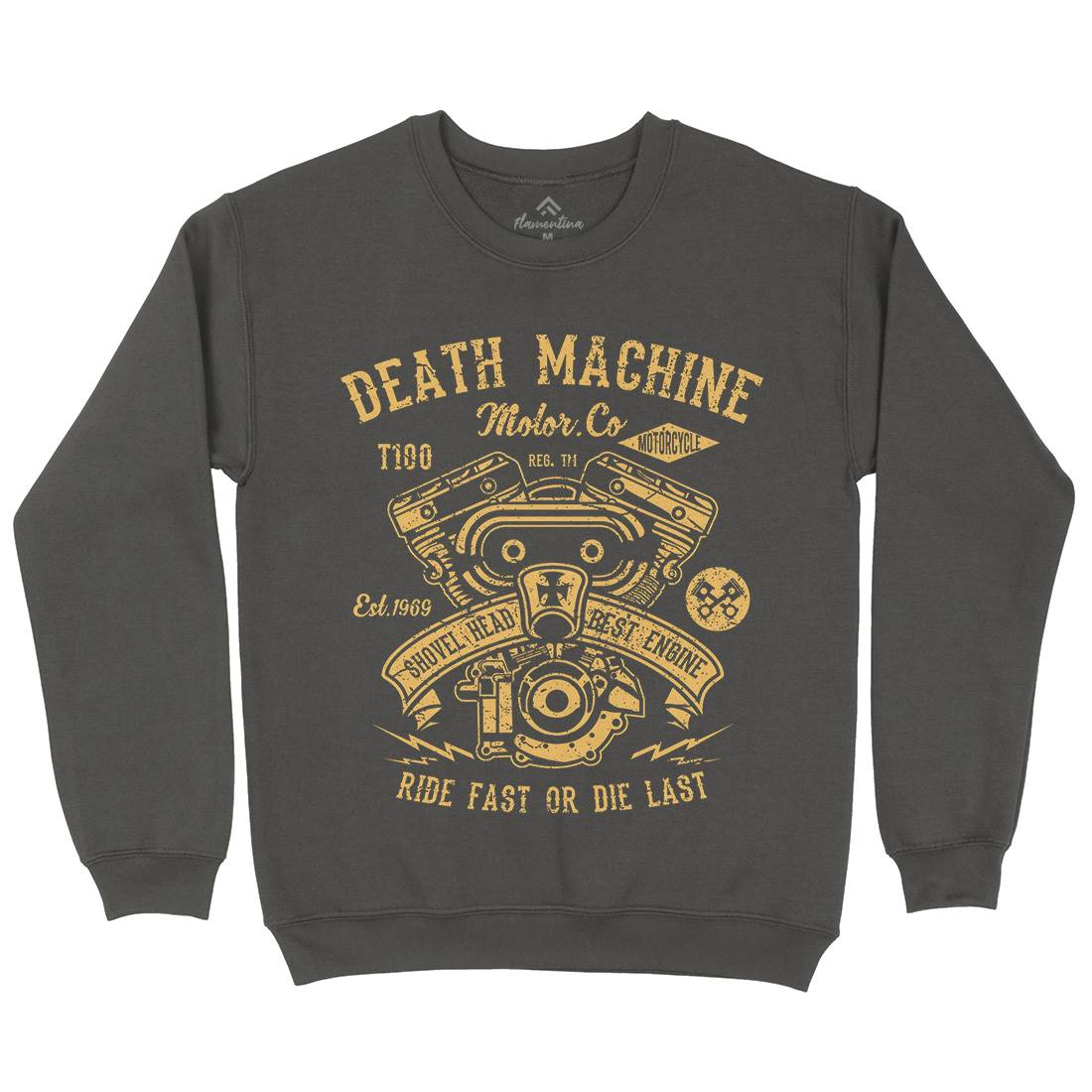 Death Machine Mens Crew Neck Sweatshirt Motorcycles A044