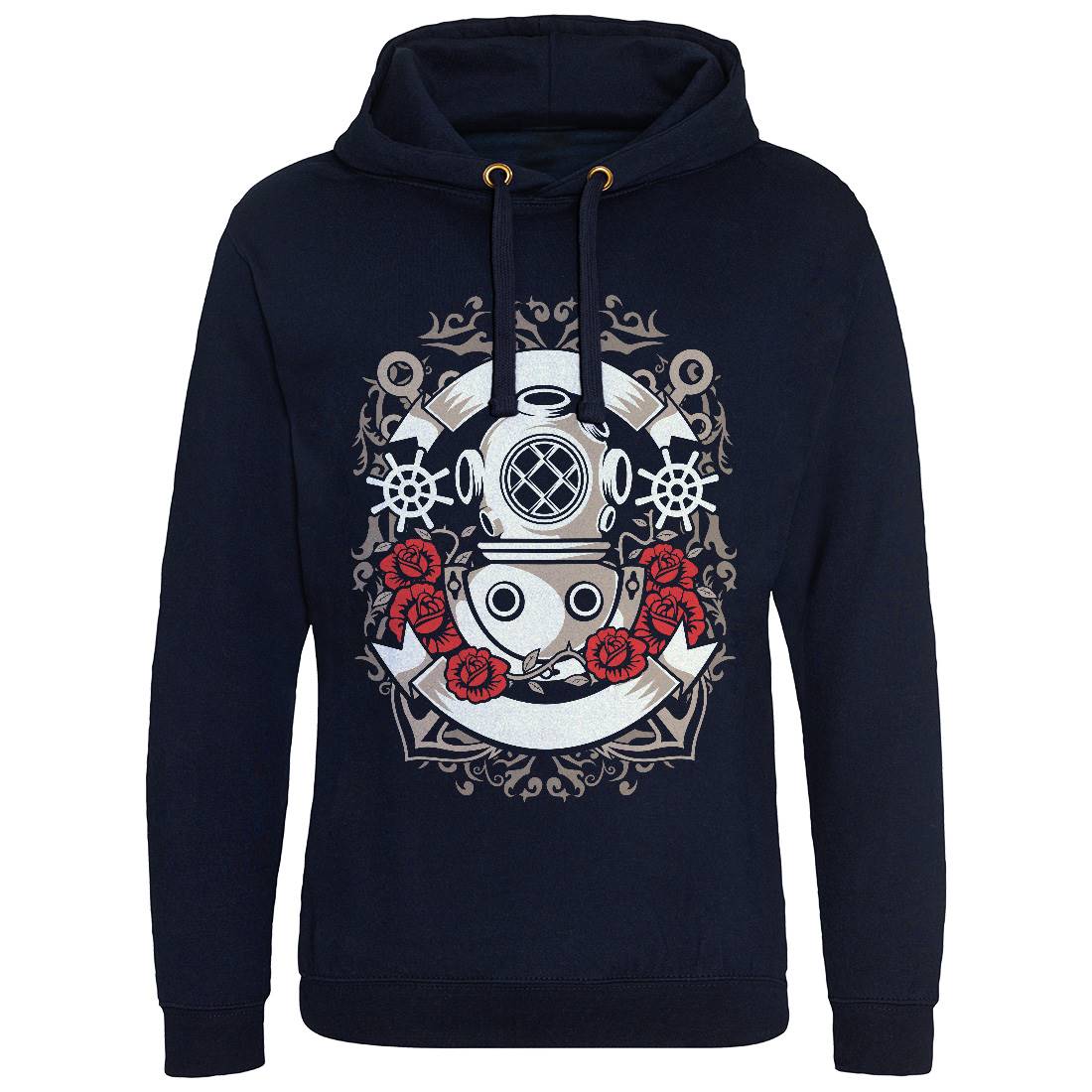 Diver Mens Hoodie Without Pocket Navy A045