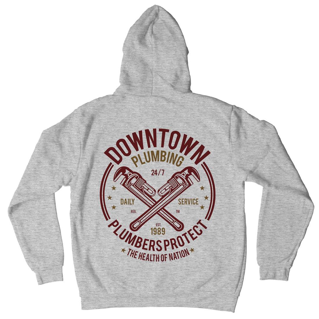 Downtown Plumbing Mens Hoodie With Pocket Work A046