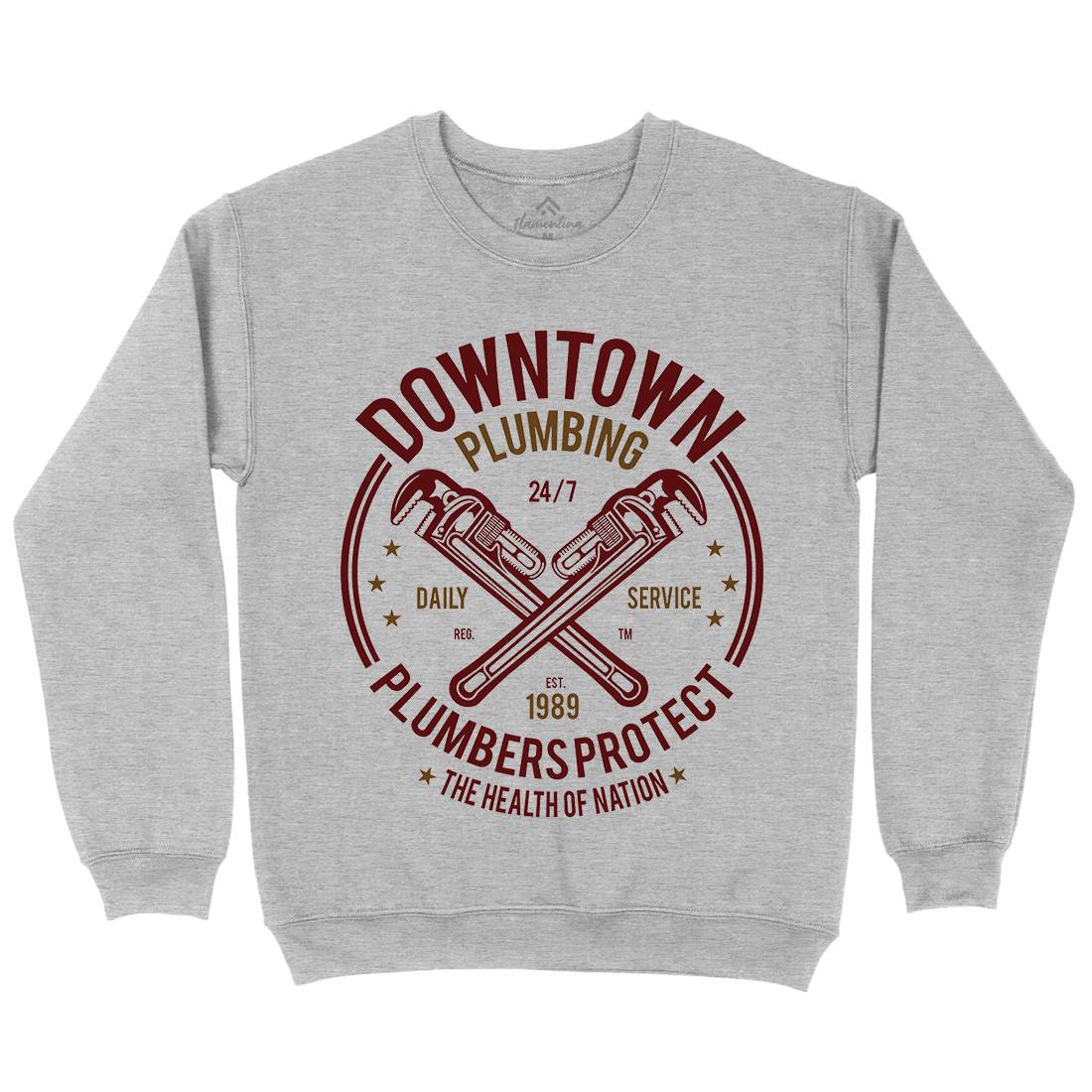 Downtown Plumbing Mens Crew Neck Sweatshirt Work A046