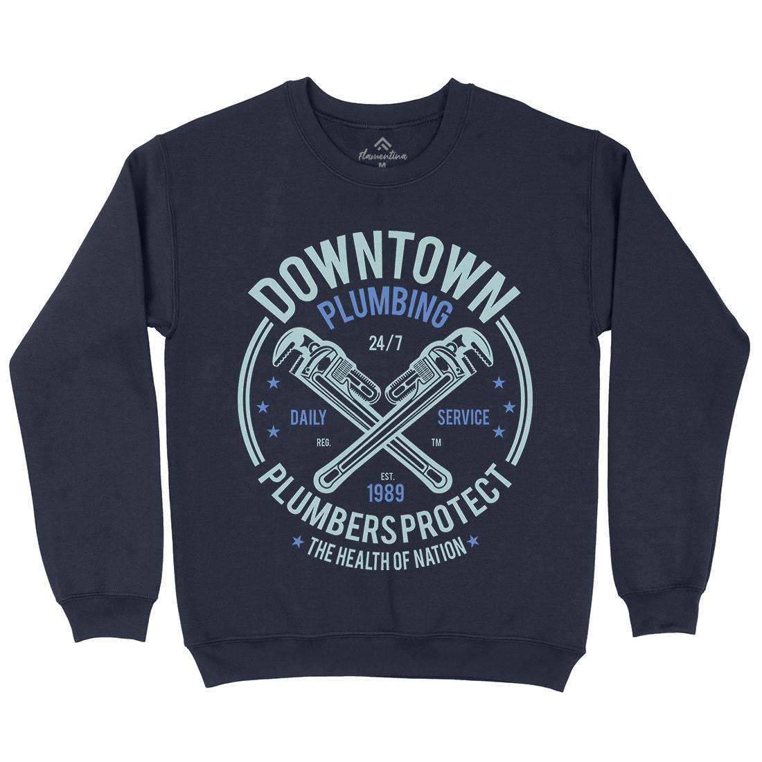 Downtown Plumbing Mens Crew Neck Sweatshirt Work A046