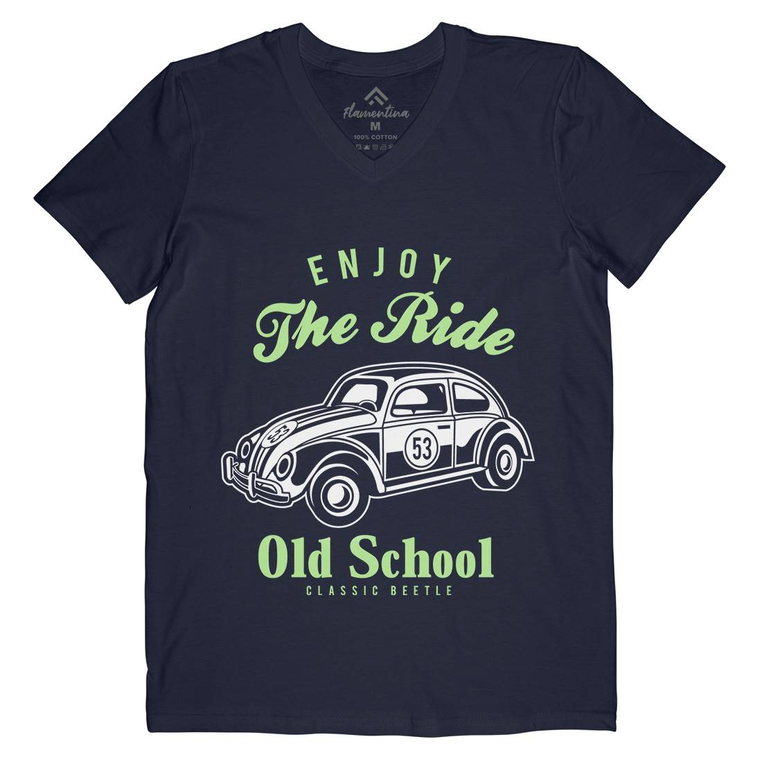 Enjoy The Ride Mens Organic V-Neck T-Shirt Cars A047