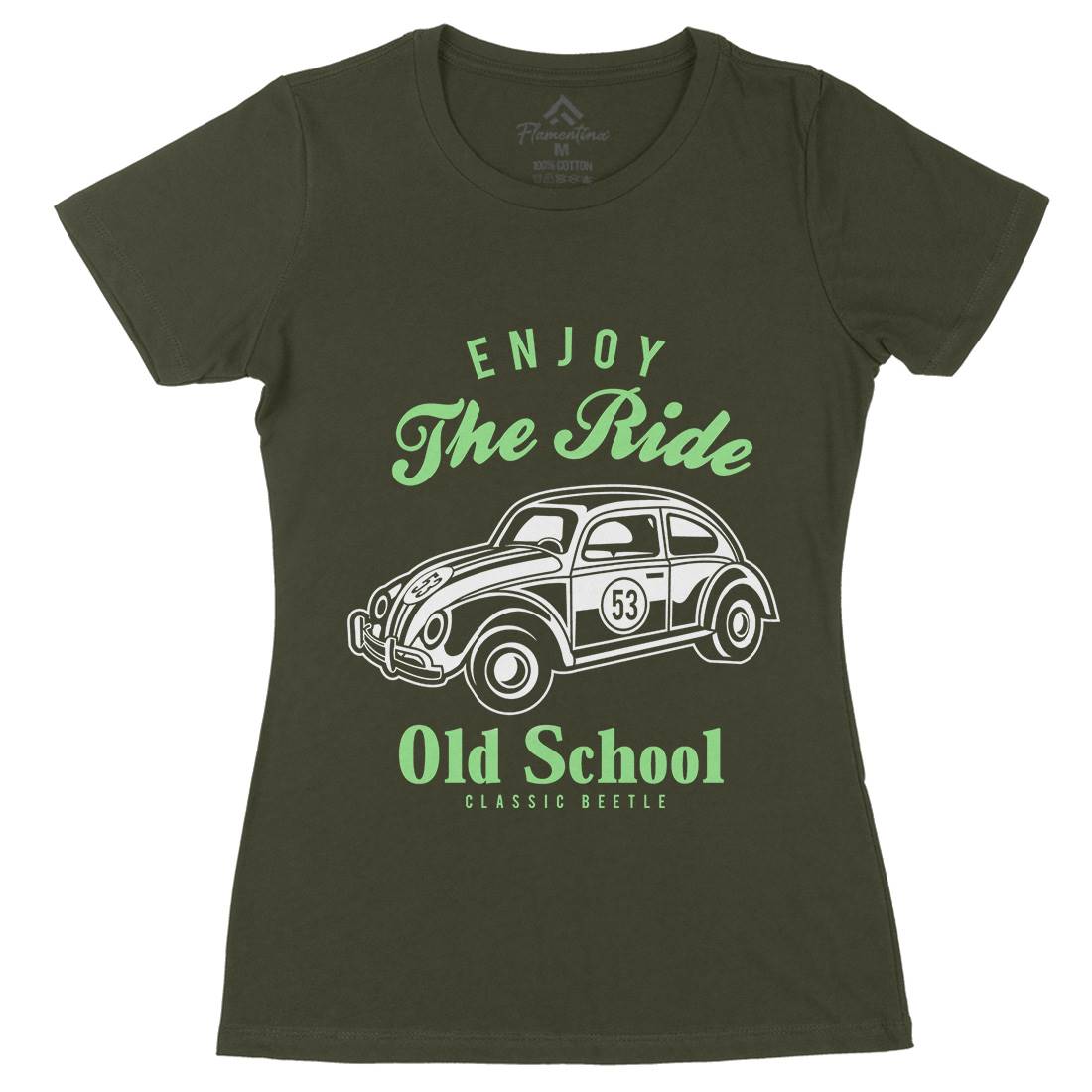 Enjoy The Ride Womens Organic Crew Neck T-Shirt Cars A047