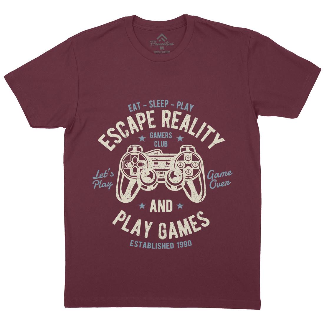Escape Reality Mens Organic Crew Neck T-Shirt Geek A048