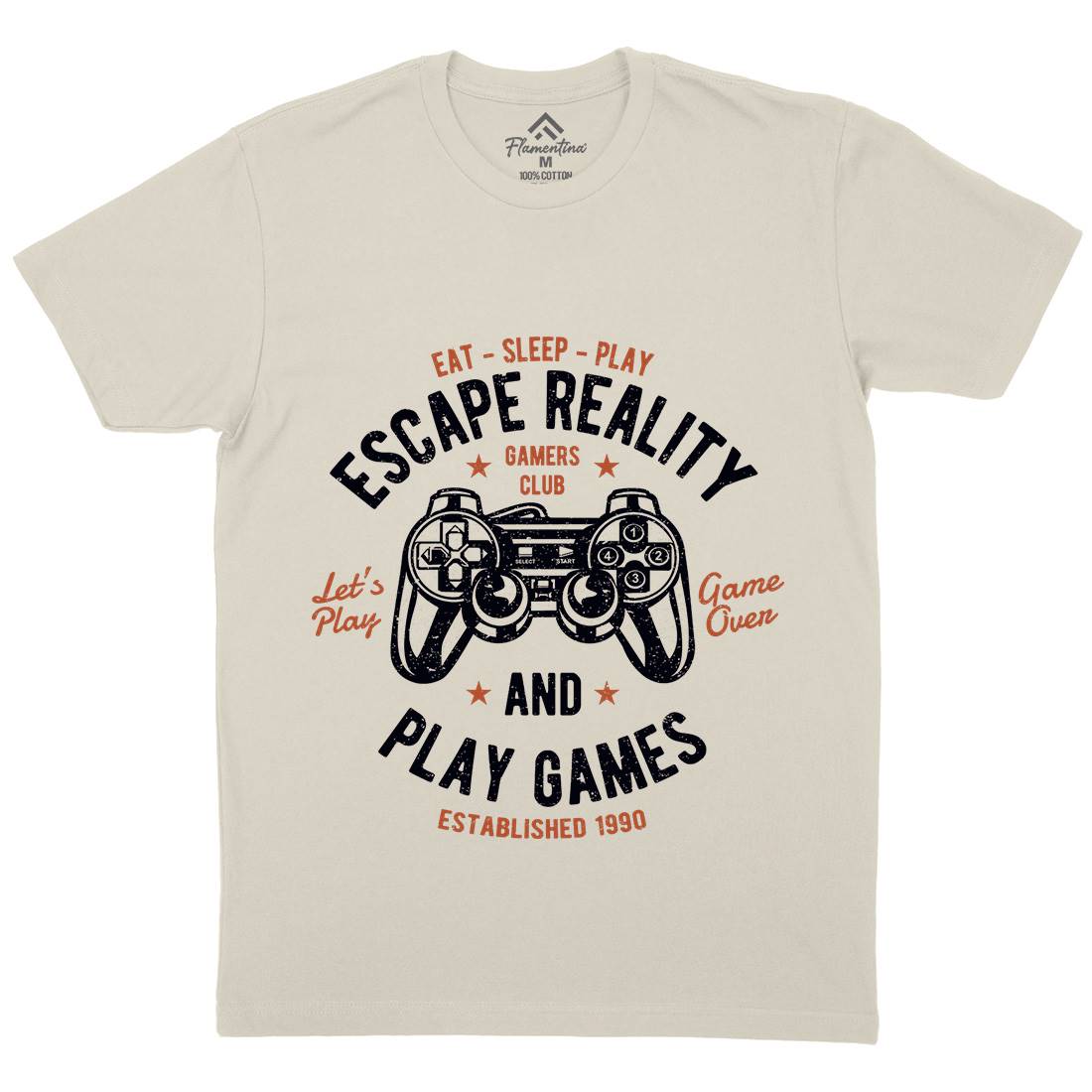 Escape Reality Mens Organic Crew Neck T-Shirt Geek A048