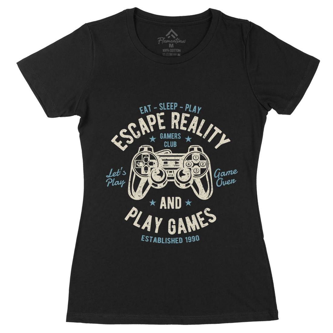 Escape Reality Womens Organic Crew Neck T-Shirt Geek A048