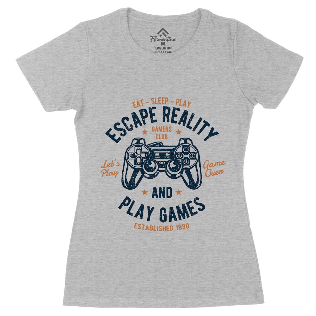 Escape Reality Womens Organic Crew Neck T-Shirt Geek A048