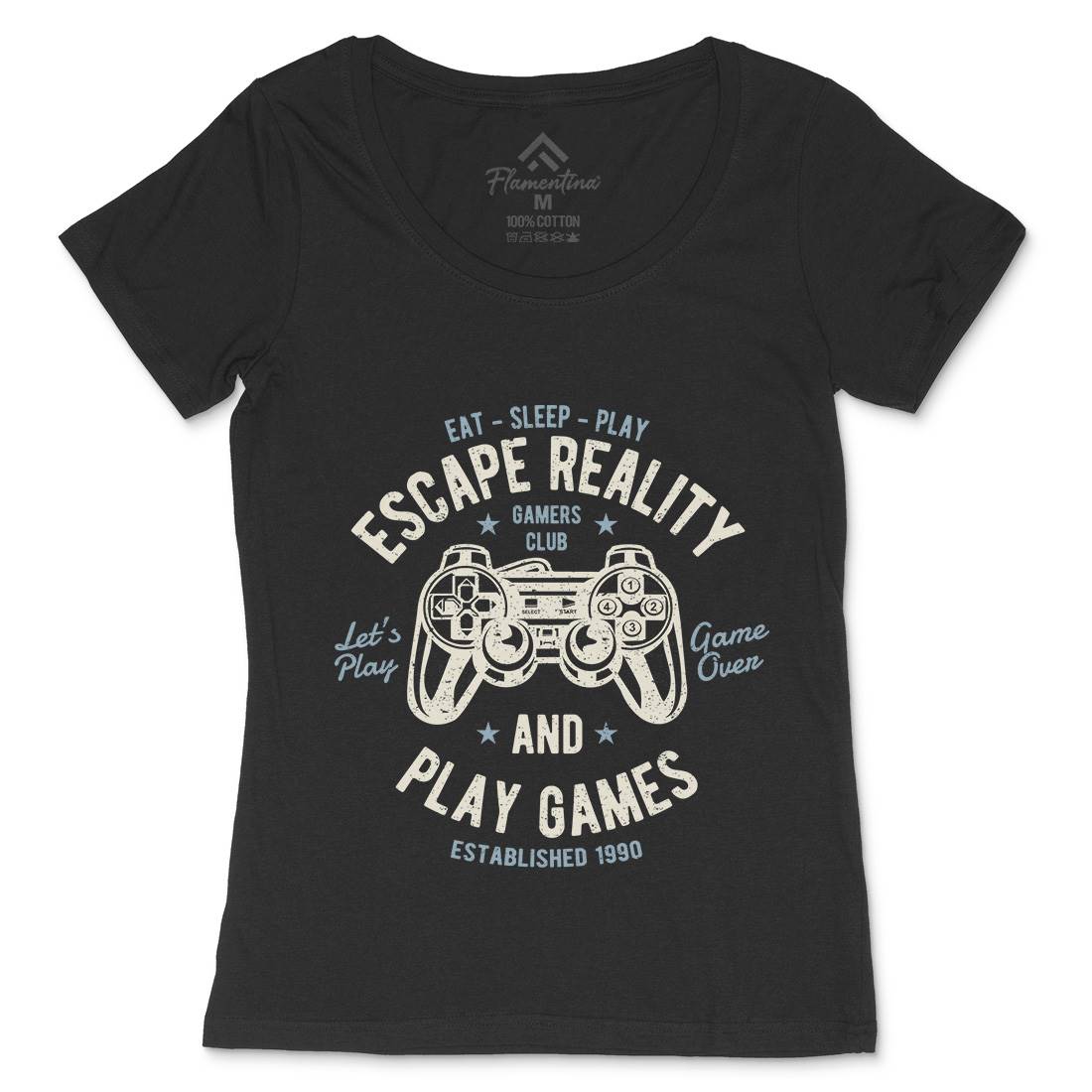 Escape Reality Womens Scoop Neck T-Shirt Geek A048