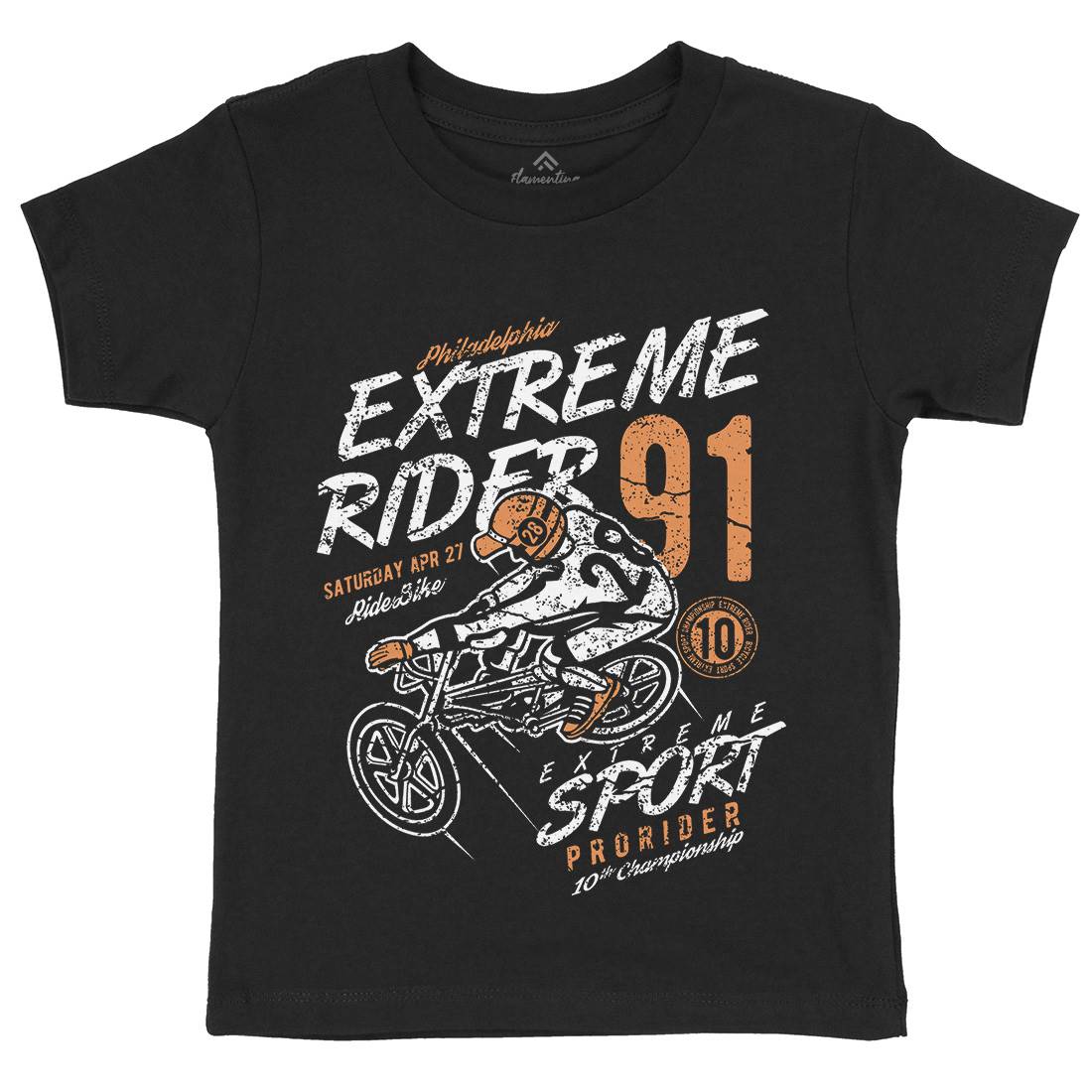 Extreme Rider Kids Organic Crew Neck T-Shirt Bikes A049