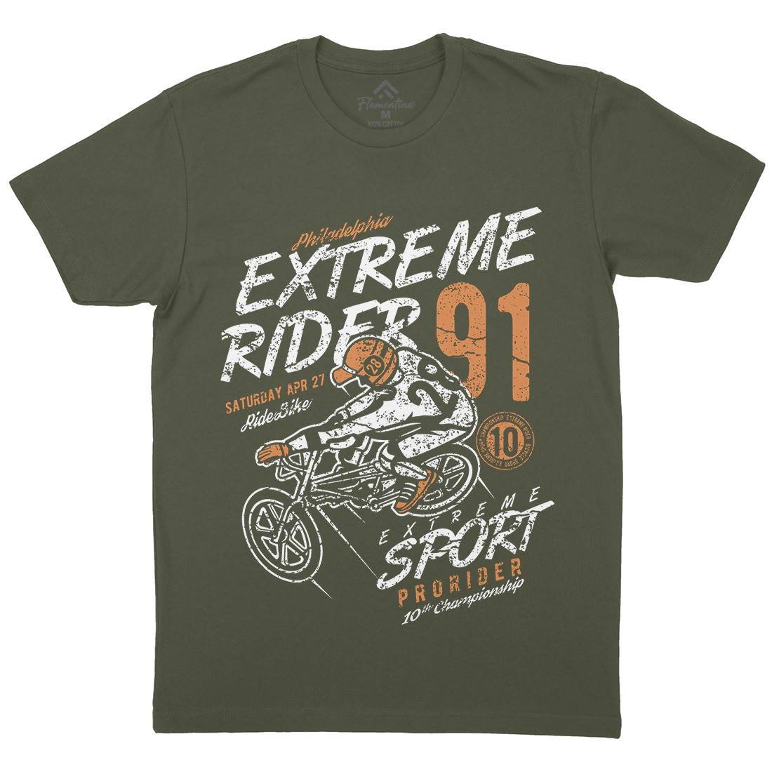 Extreme Rider Mens Crew Neck T-Shirt Bikes A049