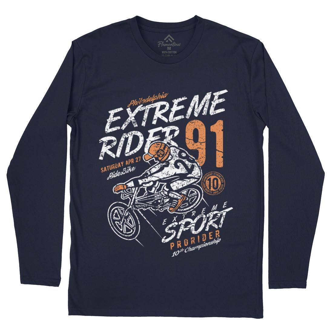 Extreme Rider Mens Long Sleeve T-Shirt Bikes A049