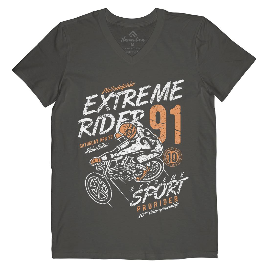 Extreme Rider Mens V-Neck T-Shirt Bikes A049
