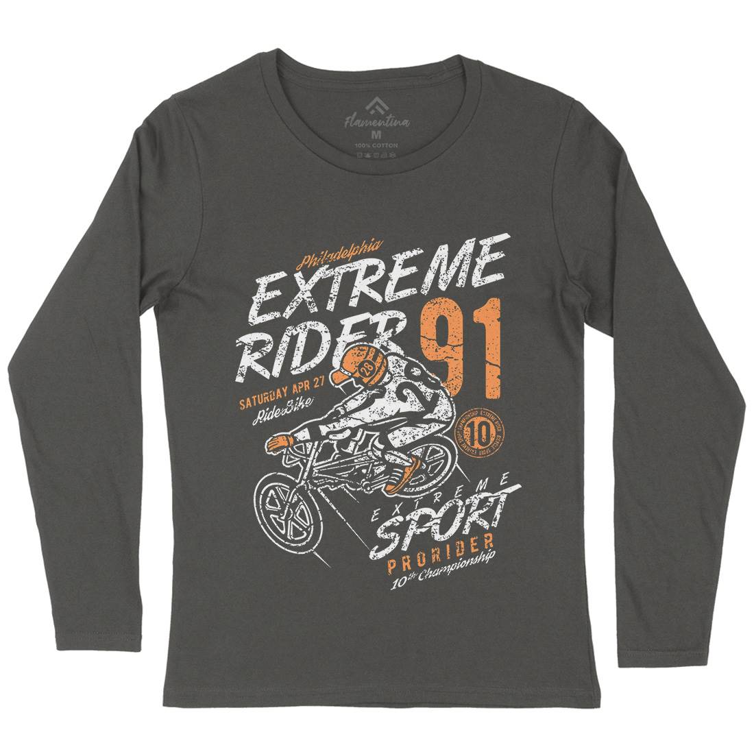 Extreme Rider Womens Long Sleeve T-Shirt Bikes A049