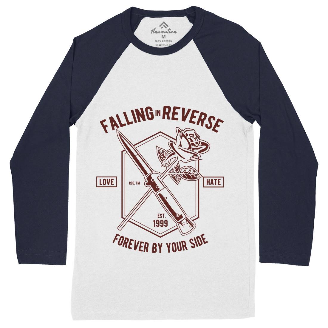 Falling In Reverse Mens Long Sleeve Baseball T-Shirt Warriors A050