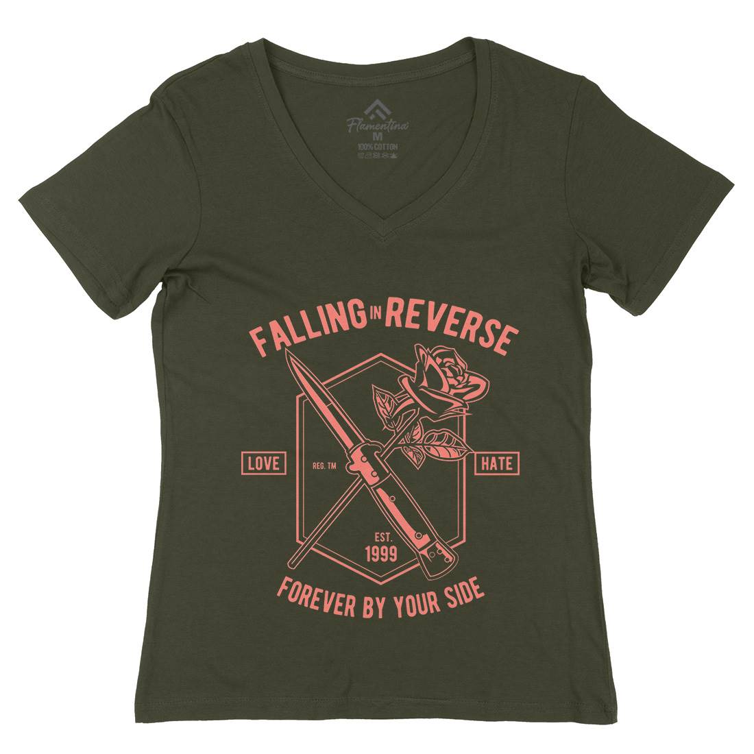 Falling In Reverse Womens Organic V-Neck T-Shirt Warriors A050