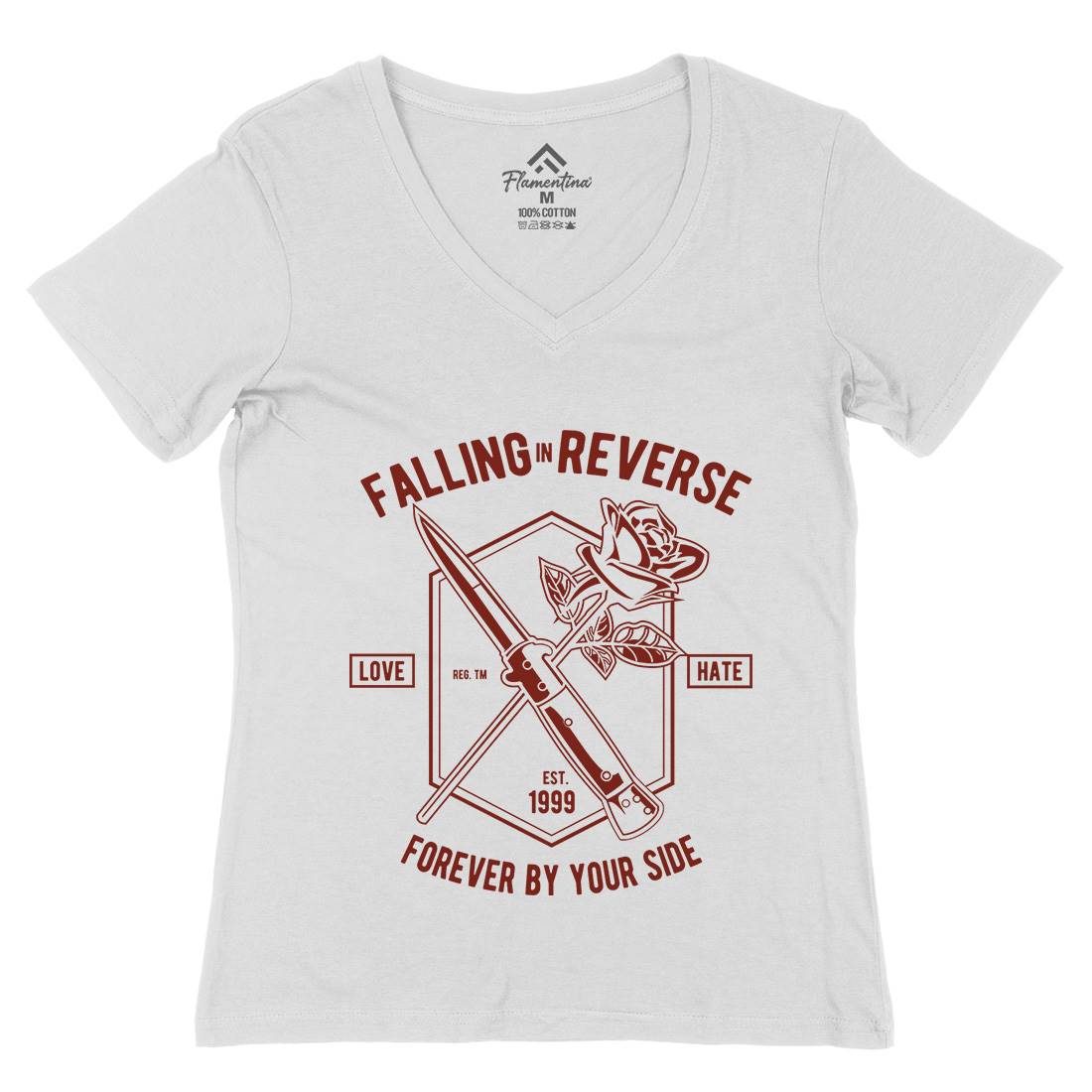 Falling In Reverse Womens Organic V-Neck T-Shirt Warriors A050